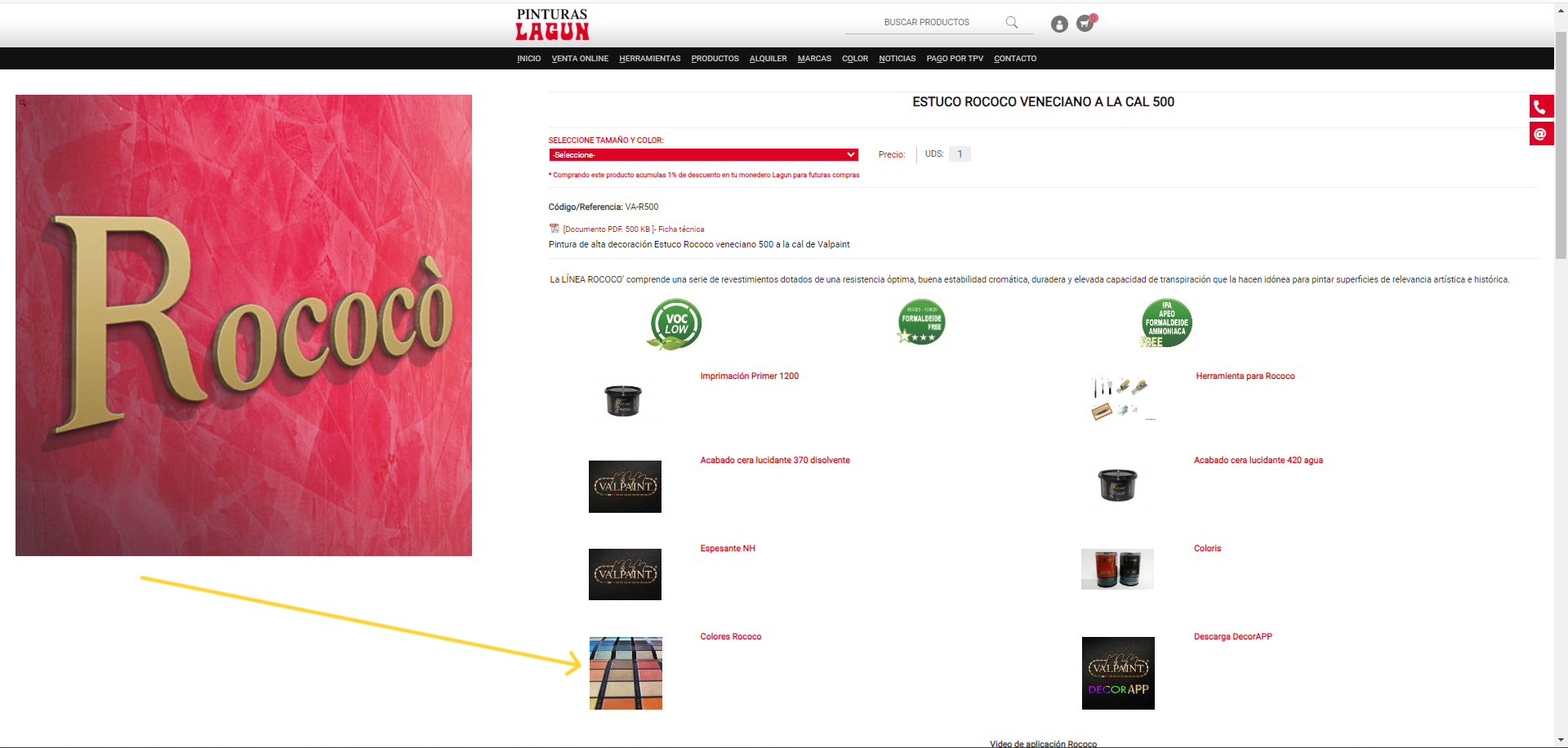 Enlace a colores Rococo